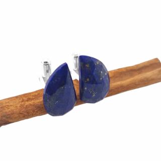 Lapis Lazuli (S1162) Srebrne [925] Spinki srebrne do mankietów z niebieskim kamieniem [925]