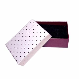 Ozdobne pudełko tekturowe w kropki (A016 - fioletowy) Opakowanie jubilerskie tekturowe w kolorowe kropki