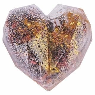 Bomba herbaciana serce transparentne ze złotem