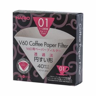 Hario filtry papierowe do dripa V60-01 (40 sztuk)