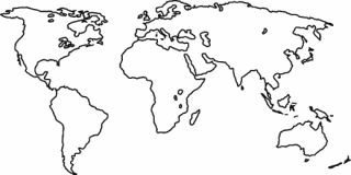 M005 Mapa świata kontur