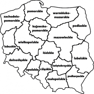 M015 Mapa Polski wojewódźtwa