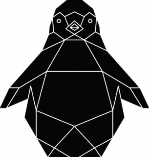 SG006W Pingwin geometryczny - szablon malarski