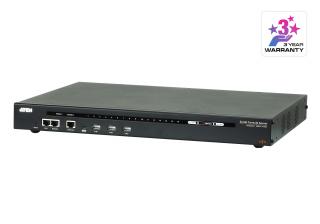 16-portowy serwer konsoli szeregowej z podwójnym zasilaniem i LAN SN0148CO SN0116CO-AX-G