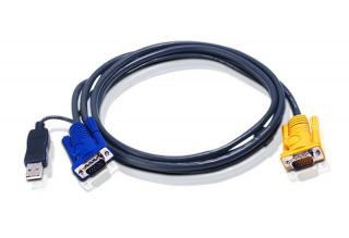 Przewód 5-metrowy USB KVM z 3 w 1 SPHD i wbudowanym konwerterem PS / 2 na USB  2L-5205UP 2L-5205UP