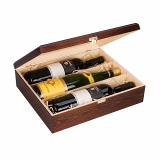 Drewniane pudełko na wino K-983 EX Brąz
