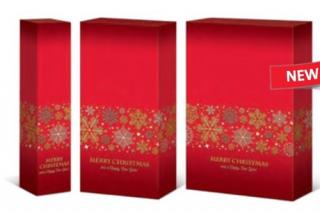 Karton Świąteczny na wino Czerwony 360x78x78mm