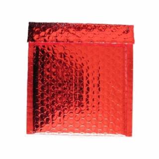 Koperta bąbelkowa metaliczna 165x165mm Czerwona