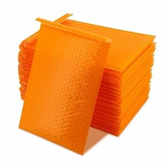 Koperty z folią bąbelkową metaliczne Pomarańczowe 50szt