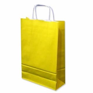 Pakiet - Torba papierowa na prezent 240x100x320 / ŻÓŁTA 10 szt