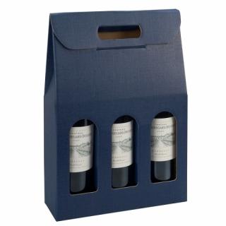 Pudełko K-873 na wino potrójne Niebieskie