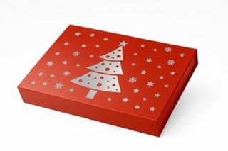Pudełko Magnetyczne Christmas Czerwony 280x210x40mm (zew) M