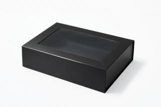 Pudełko Magnetyczne Czarne z okienkiem 200x150x55mm (zew) F1