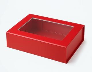 Pudełko Magnetyczne Czerwone z Oknem 200x150x55mm (zew.) B6