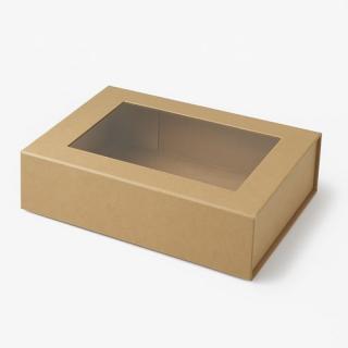 Pudełko Magnetyczne Kraft z okienkiem 200x150x55mm (zew)  F1