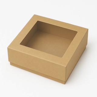 Pudełko Magnetyczne Kraft z Okienkiem 200x200x80mm (zew.)