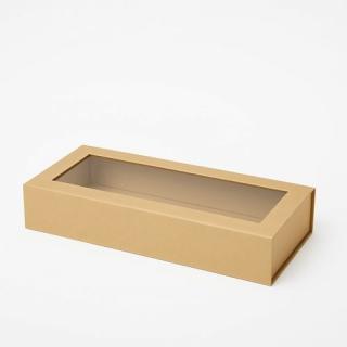 Pudełko Magnetyczne Kraft Z Okienkiem 345x150x55mm (zew) F2
