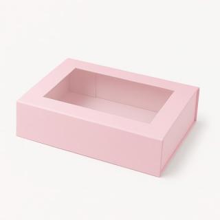 Pudełko Magnetyczne Różowe z okienkiem 200x150x55mm (zew)