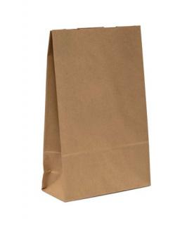 Torba papierowa KLOCKOWA 240x100x360 BRĄZ GŁADKA - Pakiet 10 szt