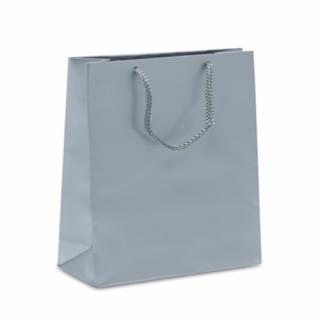 Torba Papierowa Laminowana lakierowana 300x90x400mm Srebrna elegancka