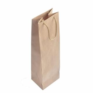 Torba Papierowa Na Wino 120x80x400 Brązowa ze sznurkiem Kraft