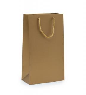 Torebka Papierowa Na Wino 210x100x360mm Złota