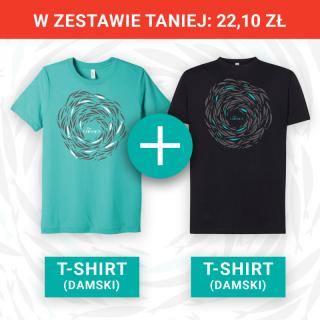 THE CHOSEN - KOMPLET: T-shirt MORSKI (Ławica ryb) + T-shirt CZARNY (Ławica rybe) - Damski