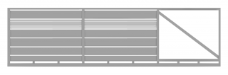 Brama przesuwna typ WALL MIX 200/20 - 4,00 x 1,50 m