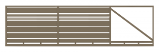 Brama przesuwna typ WALL MIX 200/20 - 5,00 x 1,20 m