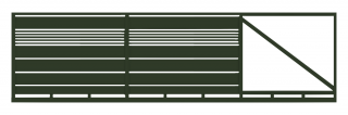 Brama przesuwna typ WALL MIX 200/20 - 5,00 x 1,70 m