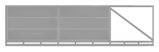 Brama przesuwna typ WALL SOLID - 4,00 x 1,70 m