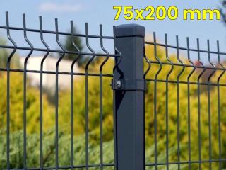 Panele ogrodzeniowe  250cm/123cm/3mm - 75x200mm - antracyt , brązowe , czarne , szare , zielone