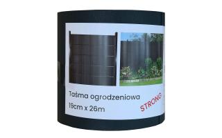 Taśma ogrodzeniowa 19 cm / 26 m - antracyt - STRONG