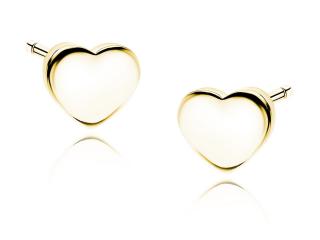 Delikatne pozłacane srebrne gładkie kolczyki celebrytka serce serduszko heart srebro 925