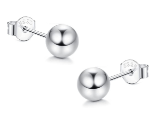 Delikatne srebrne kolczyki wkrętki gładkie kulki kuleczki 7mm balls srebro 925