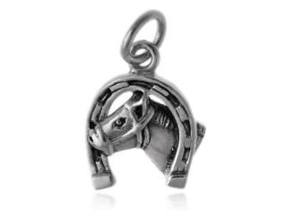 Elegancki oksydowany srebrny wisior koń konik kucyk srebro 925