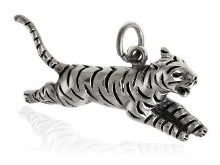 Elegancki oksydowany srebrny wisior wisiorek biegnący tygrys tiger srebro 925