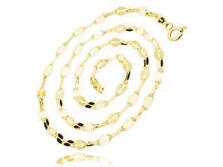 Elegancki pozłacany srebrny ozdobny łańcuszek kawa mokka 2,1mm srebro 925