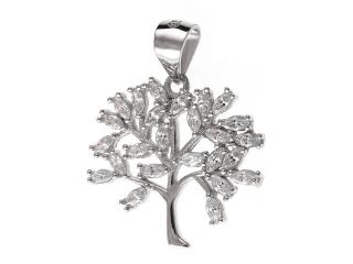 Elegancki rodowany srebrny wisiorek drzewo życia tree of life cyrkonie srebro 925