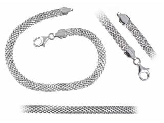 Elegancki srebrny komplet bransoleta łańcuch bismarck 5mm tub srebro 925