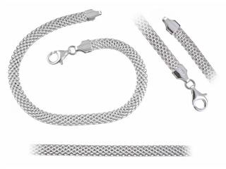 Elegancki srebrny komplet bransoleta łańcuch bismarck 6mm tub srebro 925