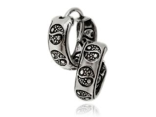 Eleganckie oksydowane srebrne kolczyki koła kółka 1,3cm rynienki ze wzorem yin yang srebro 925