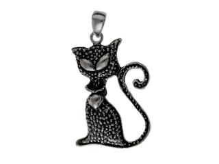 Oksydowany srebrny wisior wisiorek kote kotkek cat mruczek pupil srebro 925