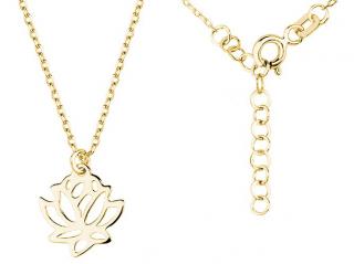 Pozłacany srebrny naszyjnik gwiazd celebrytka kwiat lotosu flower srebro 925