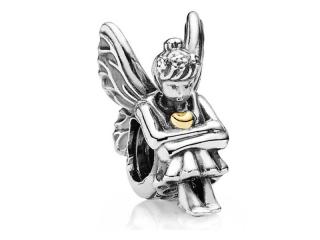 Rodowany srebrny charms do pandora anioł aniołek angel serce heart srebro 925