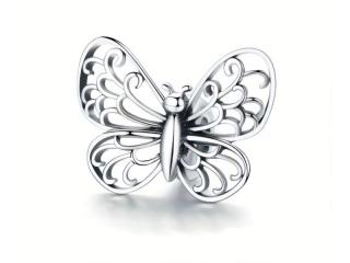Rodowany srebrny charms do pandora ażurowy motyl motylek butterfly srebro 925