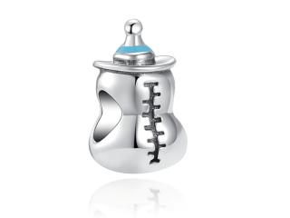 Rodowany srebrny charms do pandora butelka do karmienia dziecka srebro 925