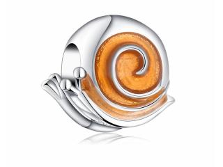 Rodowany srebrny charms do pandora ślimak snail srebro 925
