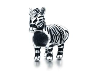 Rodowany srebrny charms do pandora zebra jednorożec unicorn srebro 925