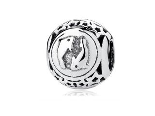 Rodowany srebrny charms do pandora znak zodiaku ryby srebro 925